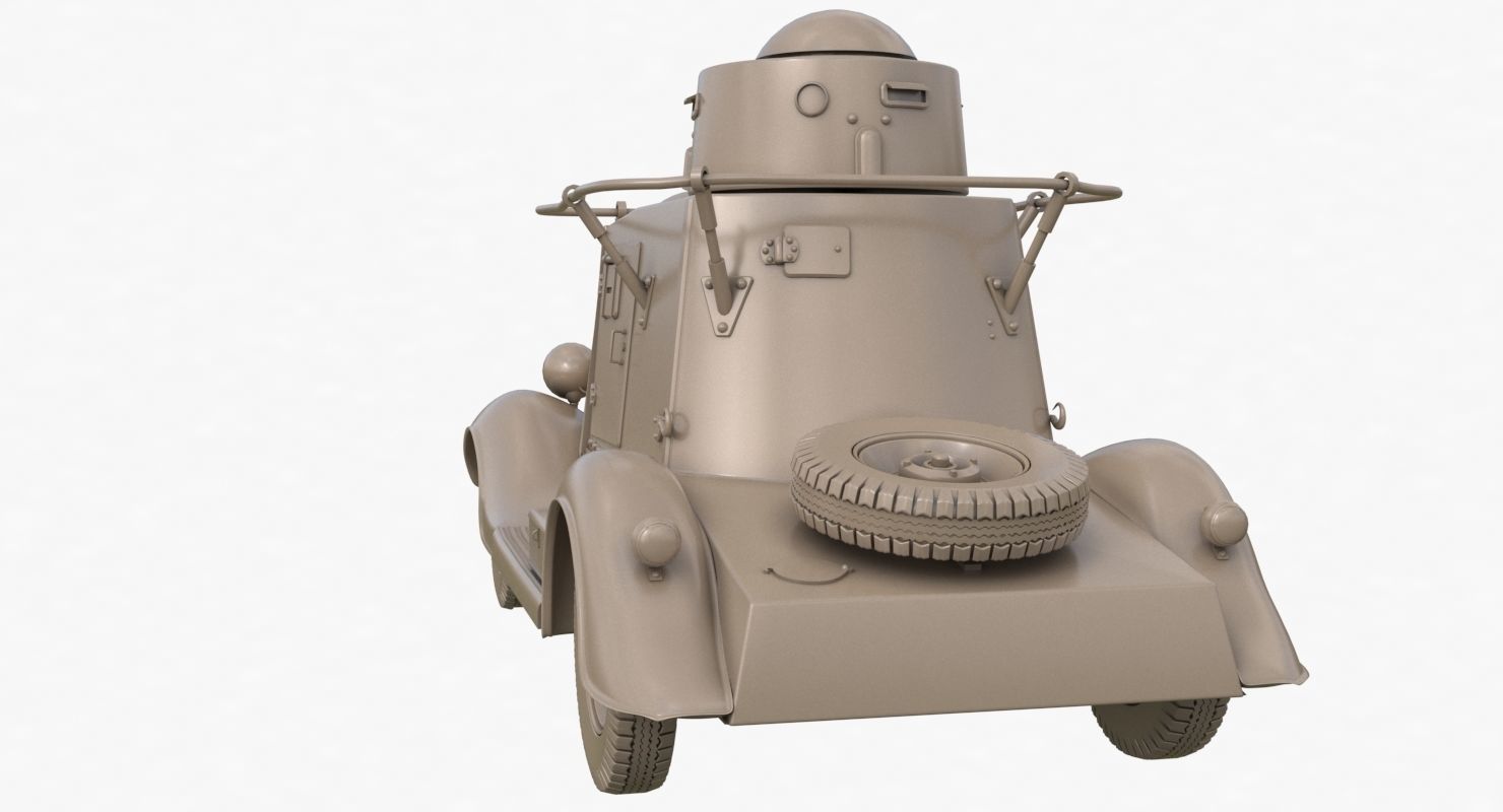 FAI M Armoured Car Clay VRay 3D model_47