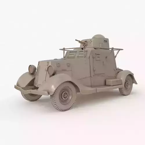 FAI M Armoured Car Clay VRay 3D model