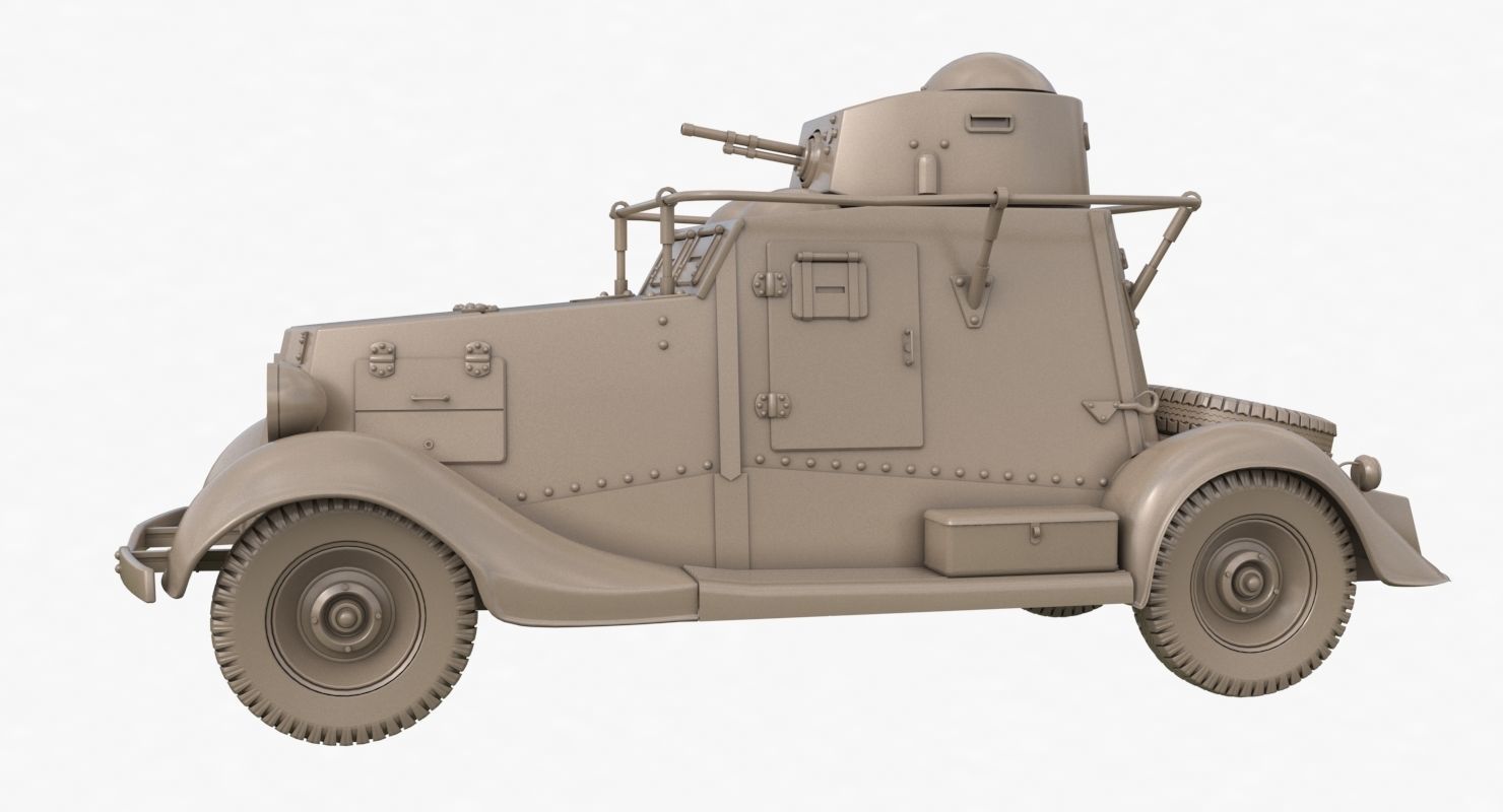FAI M Armoured Car Clay VRay 3D model_56