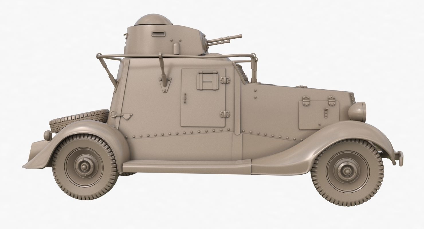 FAI M Armoured Car Clay VRay 3D model_36