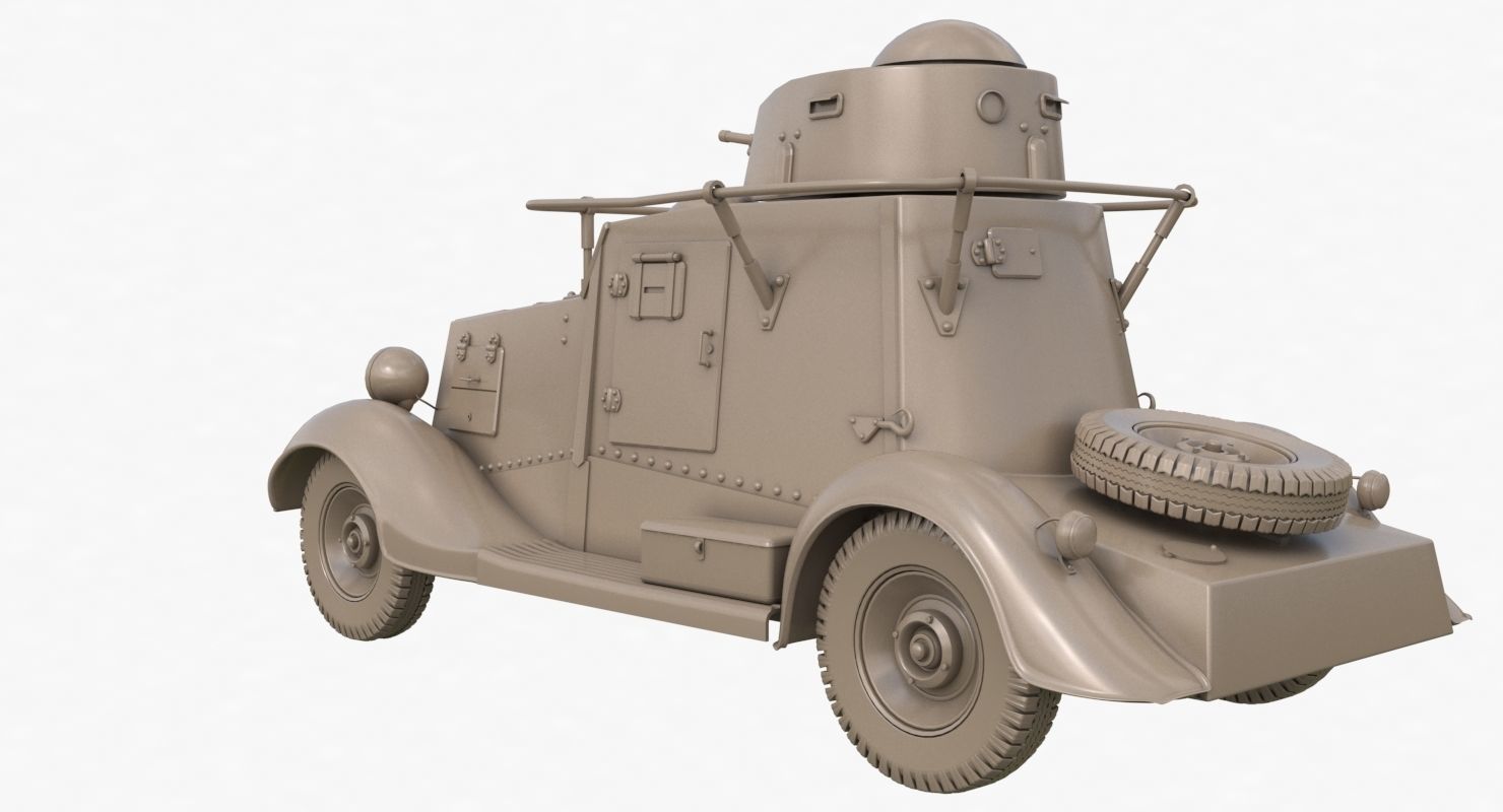 FAI M Armoured Car Clay VRay 3D model_50