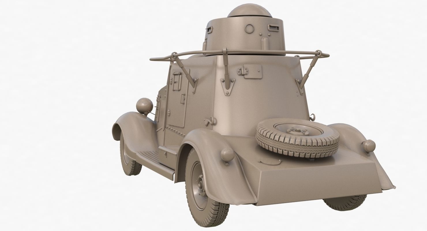 FAI M Armoured Car Clay VRay 3D model_48