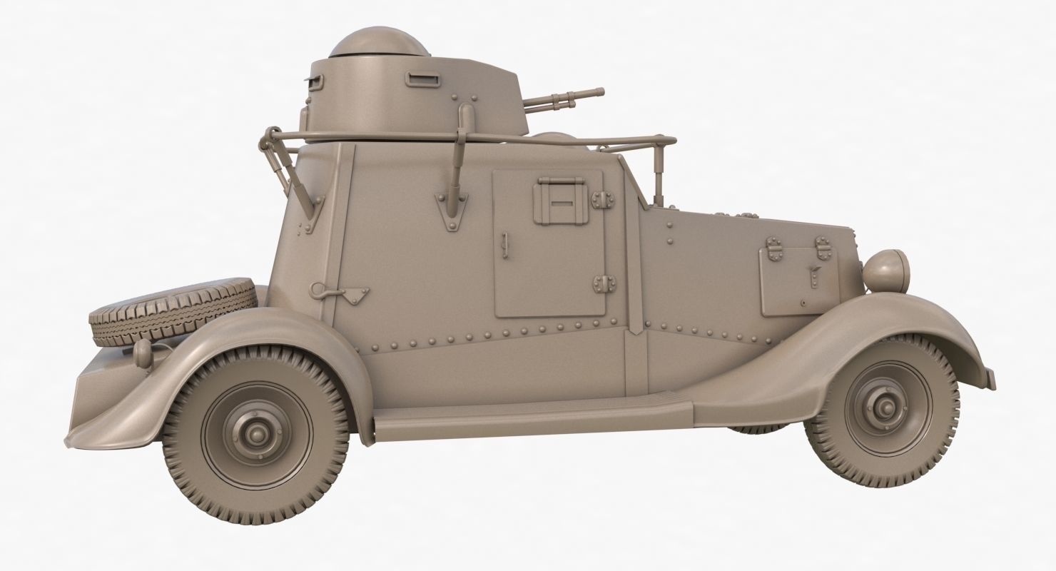FAI M Armoured Car Clay VRay 3D model_38