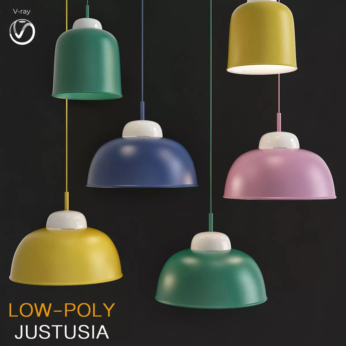Justusia chandelier 3d model Low-poly 3D model