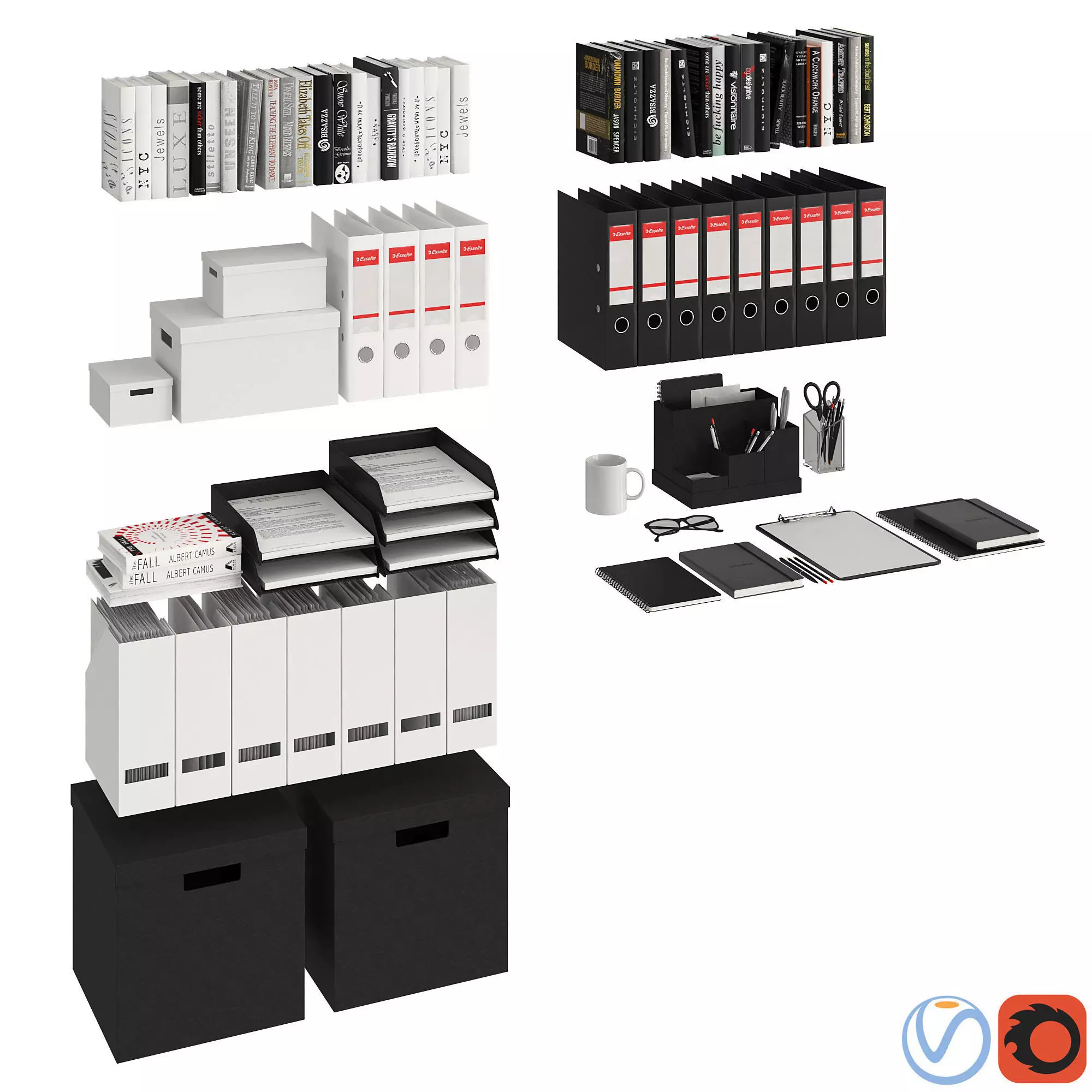 Office Decor Set 3D model