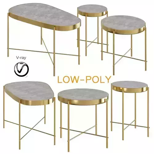 Sol Marble Coffee Table 3d model