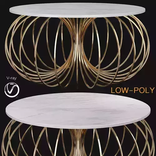 Coco Coffee Table With Ivory Top 3d model