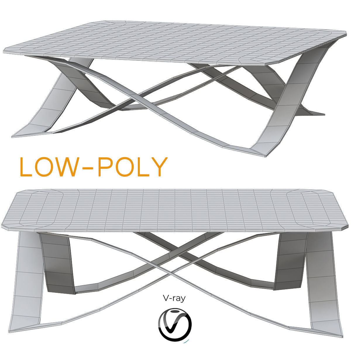Minimalistic Glass Tables by Adi Fainer 3d model Low-poly 3D model_1