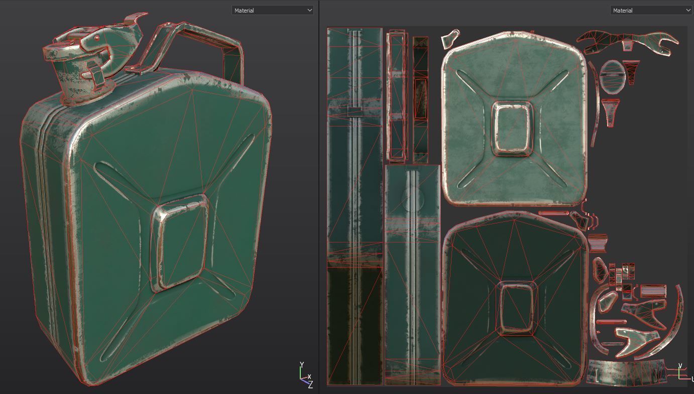 Set fuel cans PBR Low-poly 3D model_6