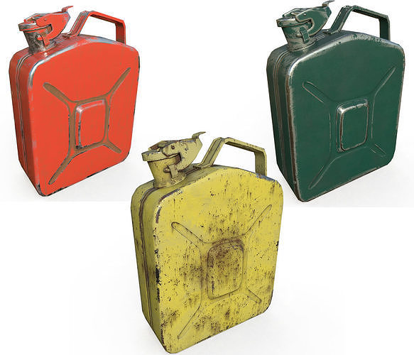 Set fuel cans PBR Low-poly 3D model
