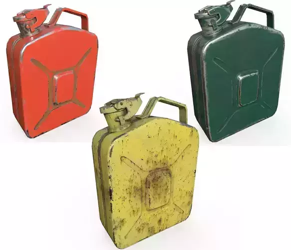 Set fuel cans PBR Low-poly 3D model
