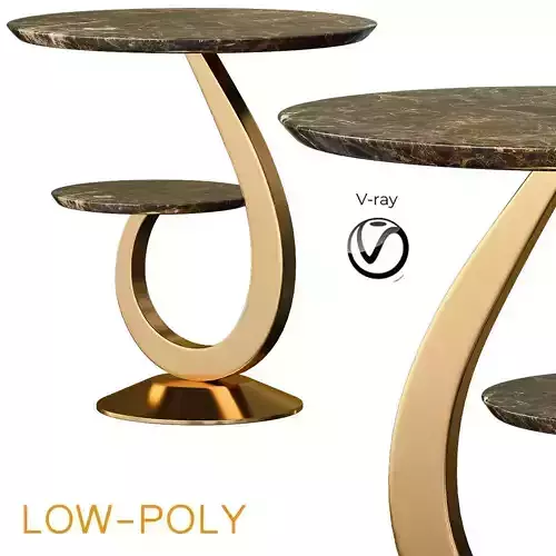 Lapidary Sculpted Drinks Table 3d model