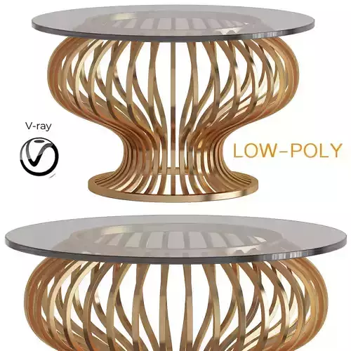 BRASS STRIPS DINING TABLE 3d model