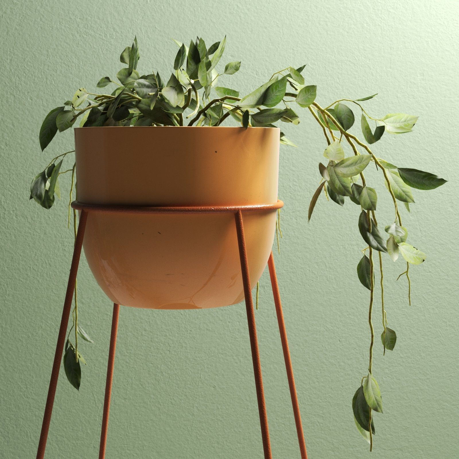 Montgolfier Pots with Plants 3D model_2