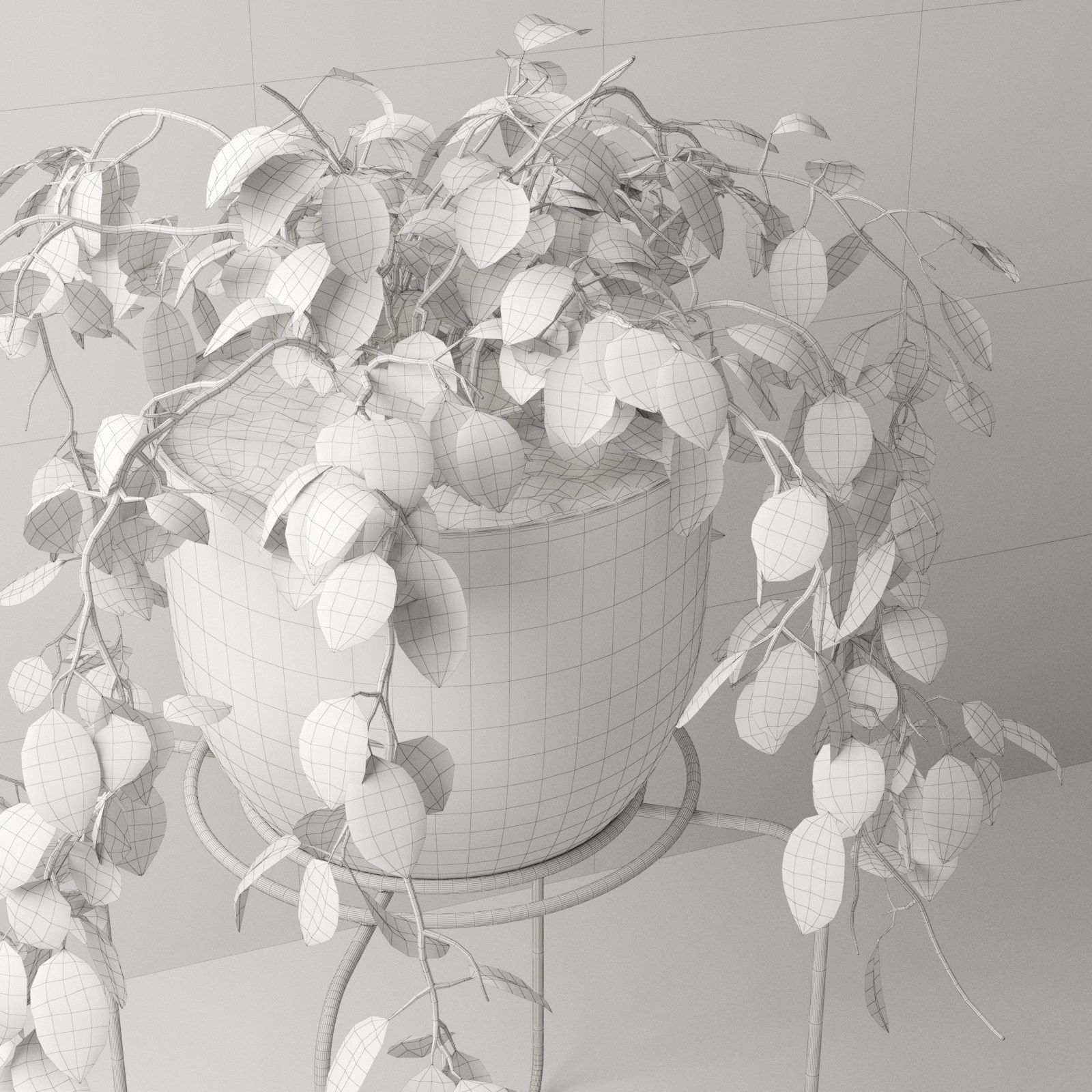 Montgolfier Pots with Plants 3D model_4