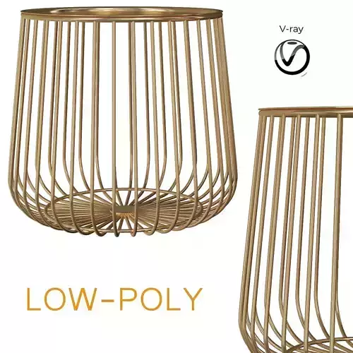 Bout de canape fil metal 3d model