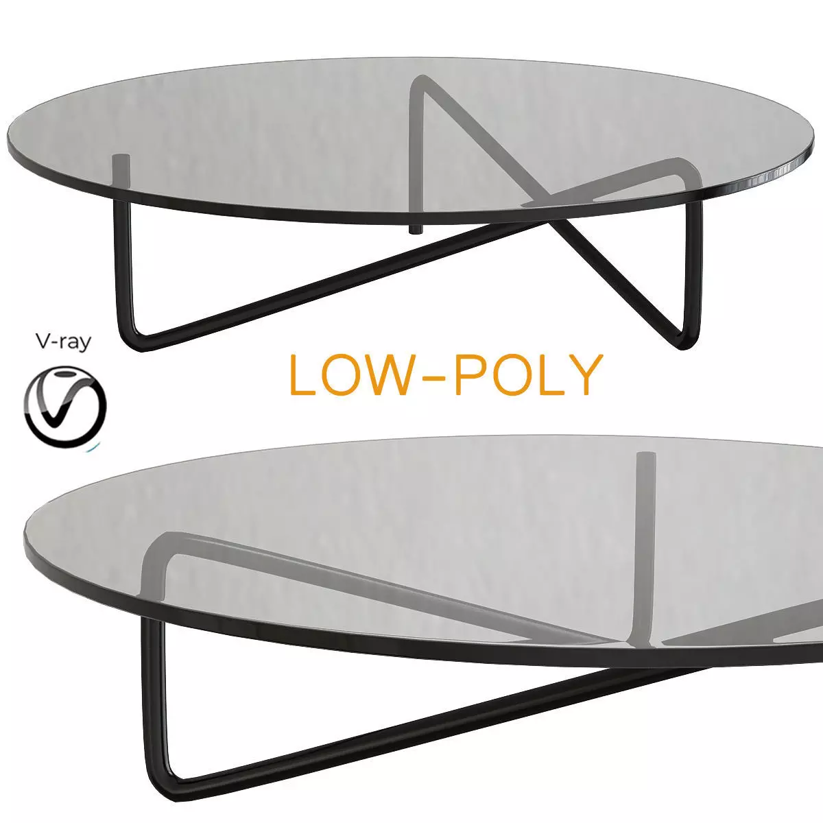 Tricom Coffee table 3d model Low-poly 3D model_0