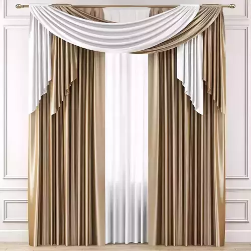 Curtains 3d model curtain with drapes