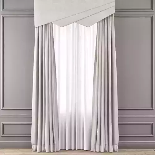 Curtains 3d model blackout with valance