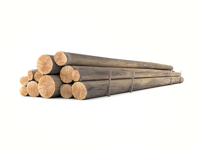 Wooden Logs Low-poly 3D model