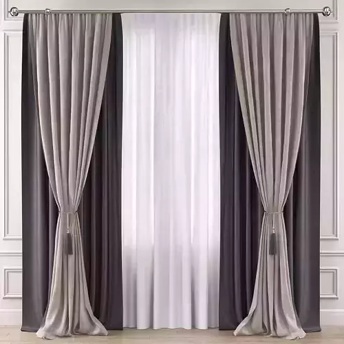 Curtains 3d model curtain with drapes