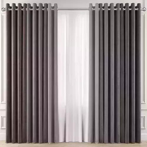 Curtains 3d model blackout
