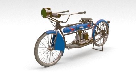 old motorcycle 3D model_7