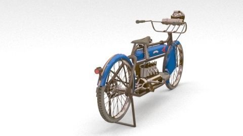 old motorcycle 3D model_2