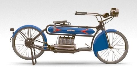 old motorcycle 3D model_1