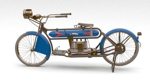 old motorcycle 3D model_5