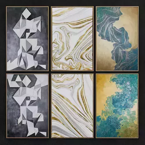 frames 3d model abstract wall art -