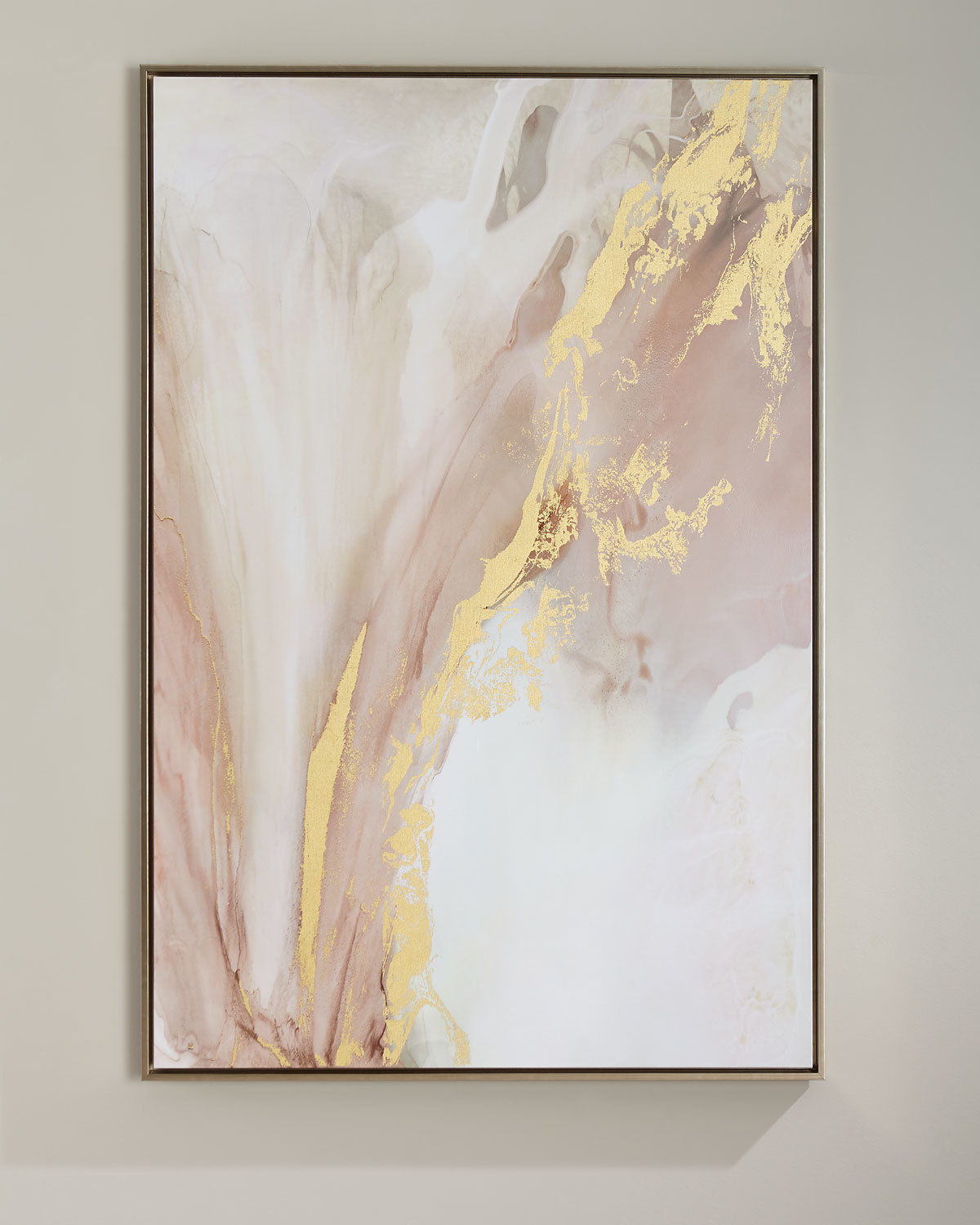 frames 3d model gold and abstract painting hanging on wall Low-poly 3D model_4