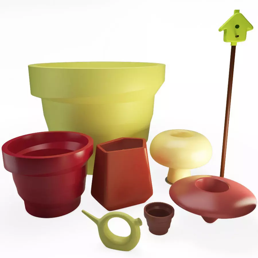 Plastic Outdoor Pots Accessories 3D model