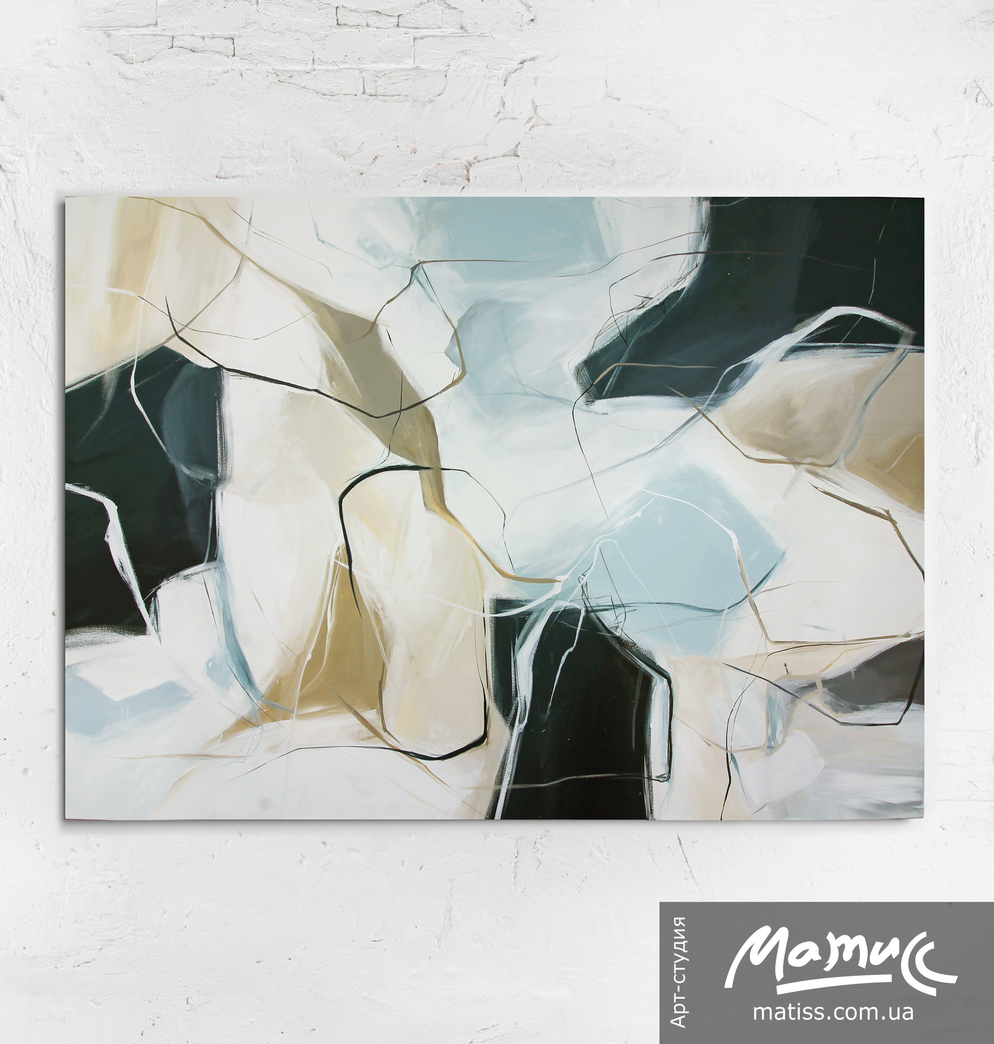 frames 3d model set of six abstract paintings Low-poly 3D model_2