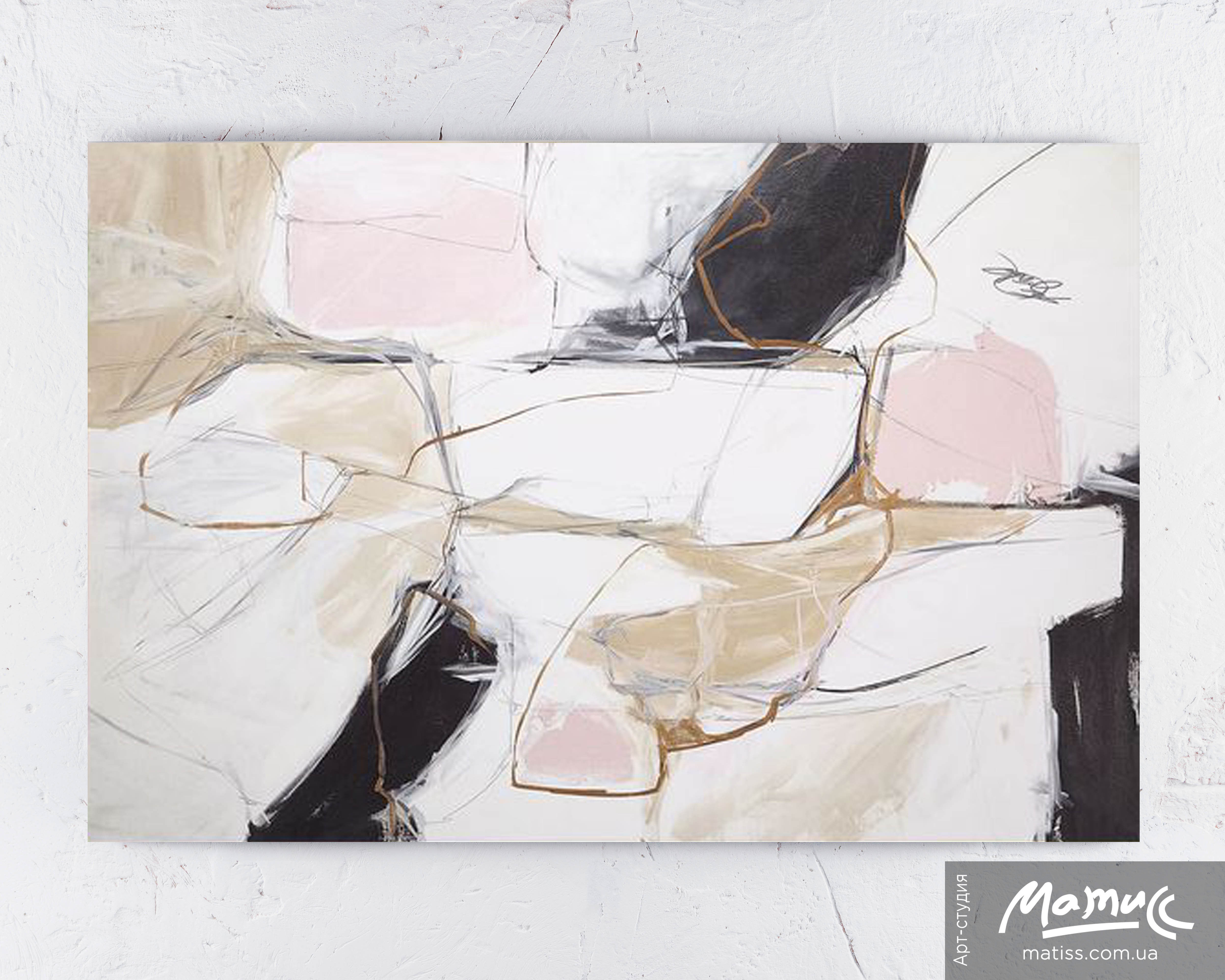 frames 3d model set of six abstract paintings Low-poly 3D model_3