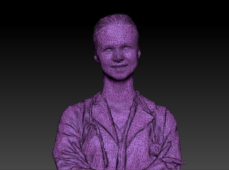 Female medical doctor 11 Low-poly 3D model_6