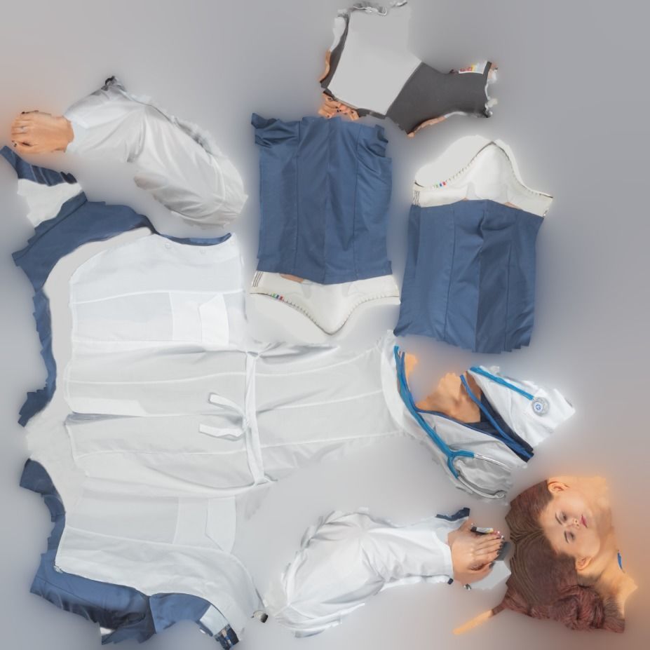 Female medical doctor 11 Low-poly 3D model_8