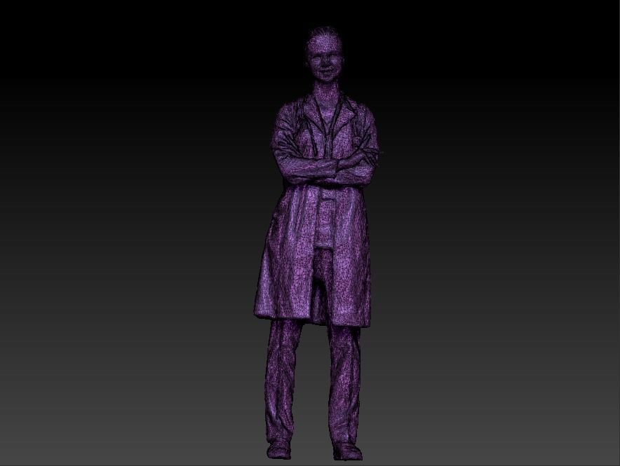 Female medical doctor 11 Low-poly 3D model_7