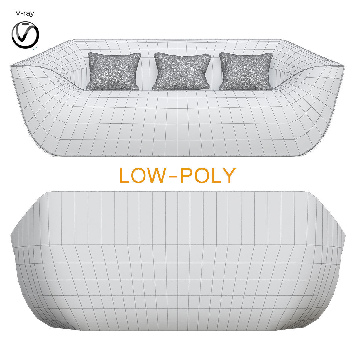 Nautil Sofa by Cedric Ragot for Roche Bobois 3d model Low-poly 3D model_1