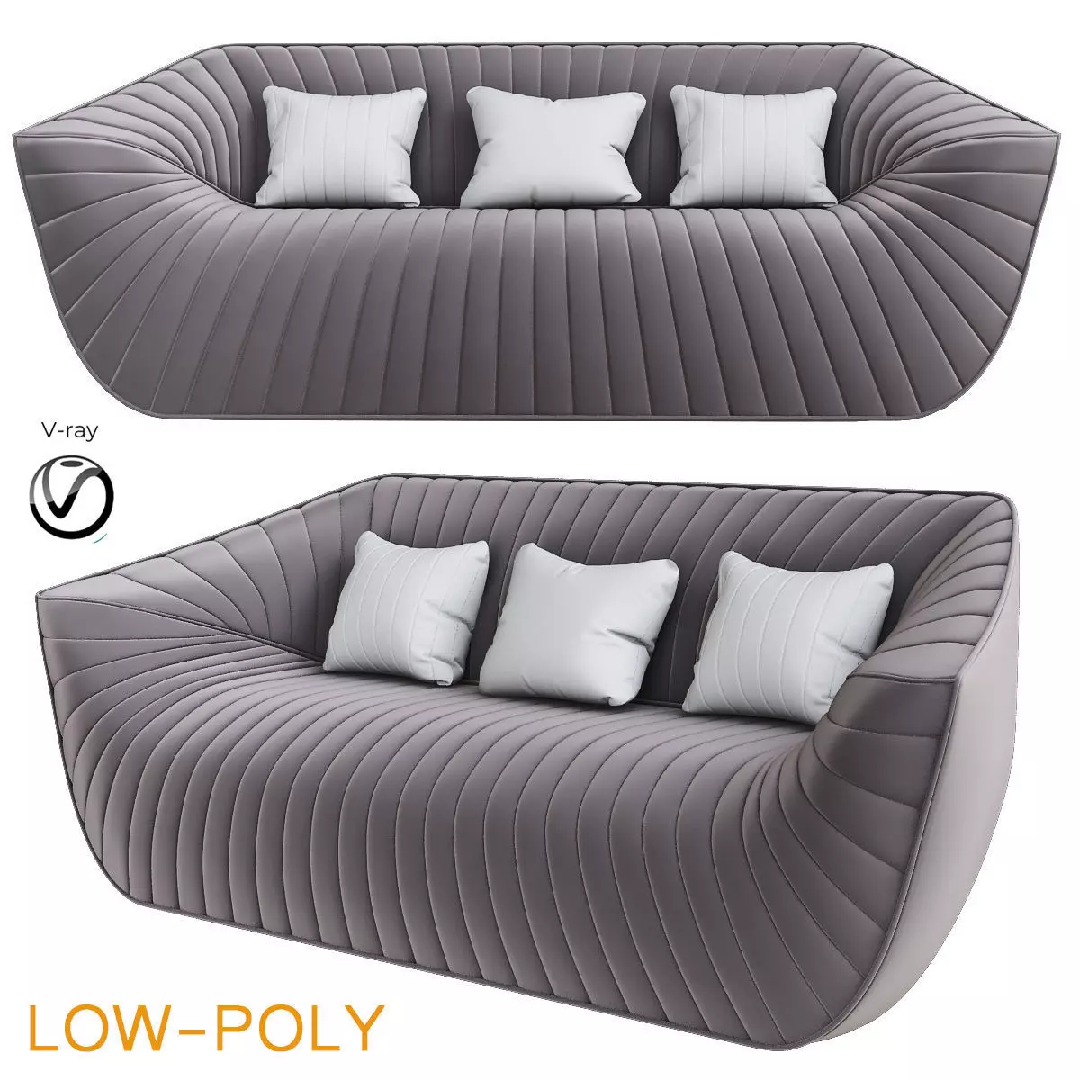 Nautil Sofa by Cedric Ragot for Roche Bobois 3d model Low-poly 3D model_0