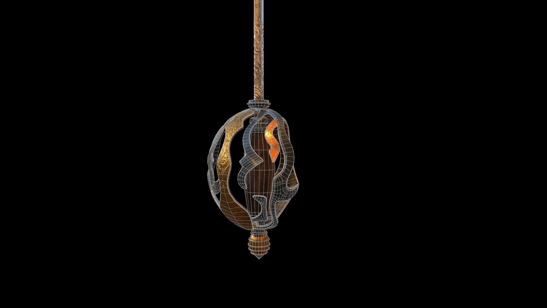 Rapier sword Low-poly 3D model_20