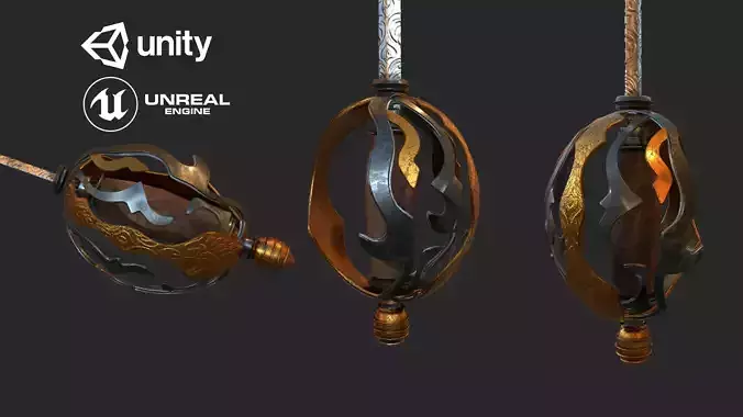 Rapier sword Low-poly 3D model Rapier sword Low-poly 3D model