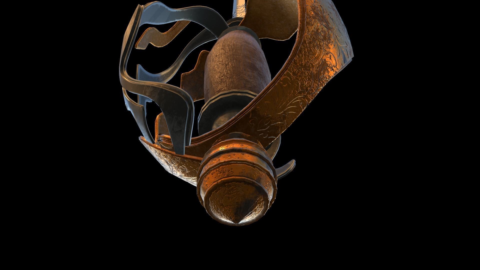 Rapier sword Low-poly 3D model_15