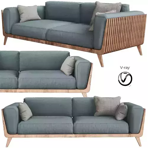 Hamper Sofa by Fontanelle 3d model Low-poly 3D model