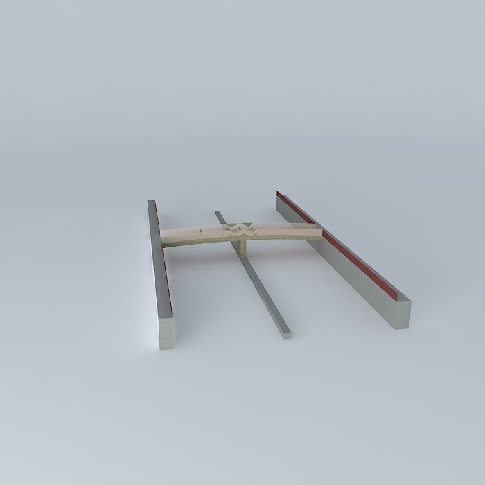 Pedestrian Bridge Free 3D model_2