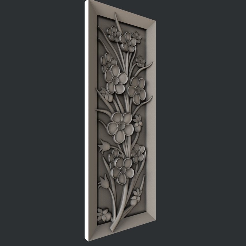 3d STL models for CNC router flower 3D model_1