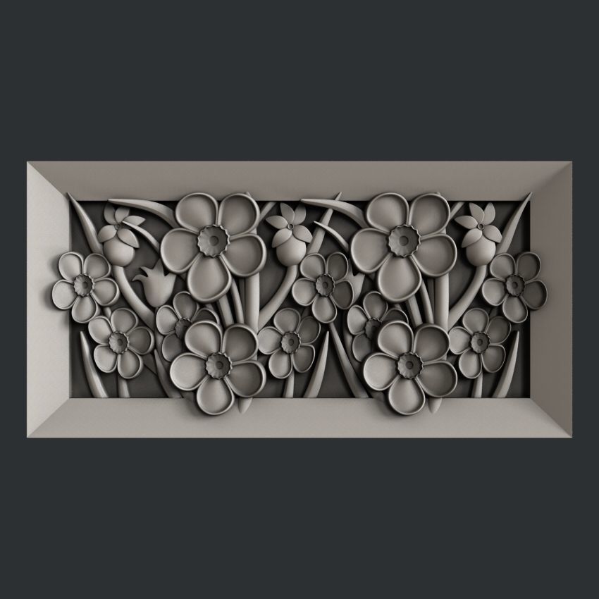 3d STL models for CNC router flower 3D model_6