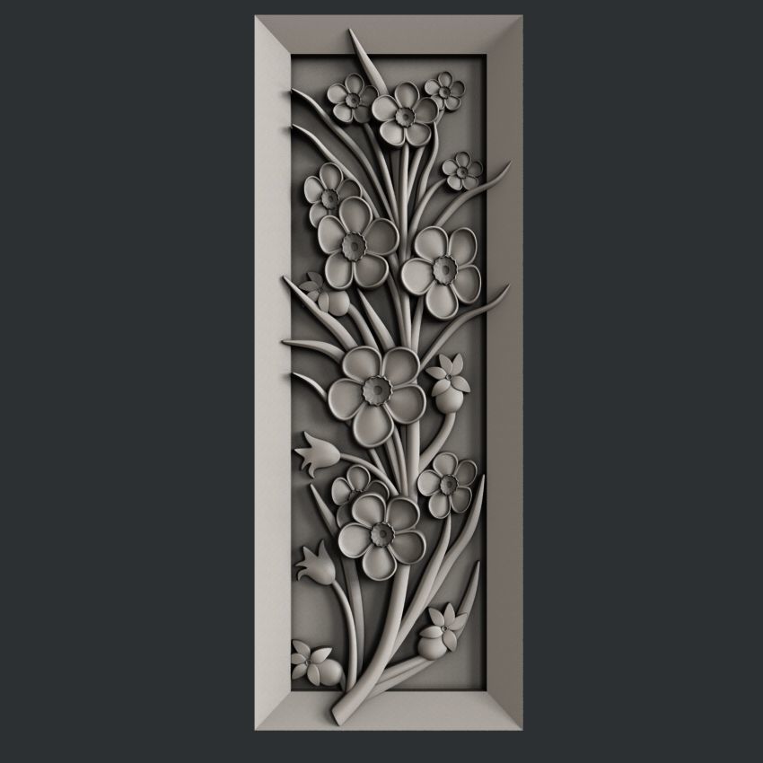 3d STL models for CNC router flower 3D model_2