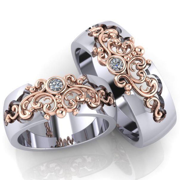 Wedding bands with diamonds2 3D print model_2