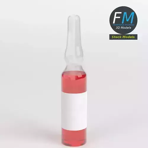 Medical glass ampoule with liquid